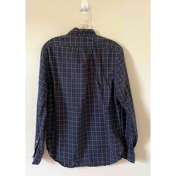 Ralph Lauren Plaid Button Down Shirt Navy Blue Size Medium - Picture 2 of 6